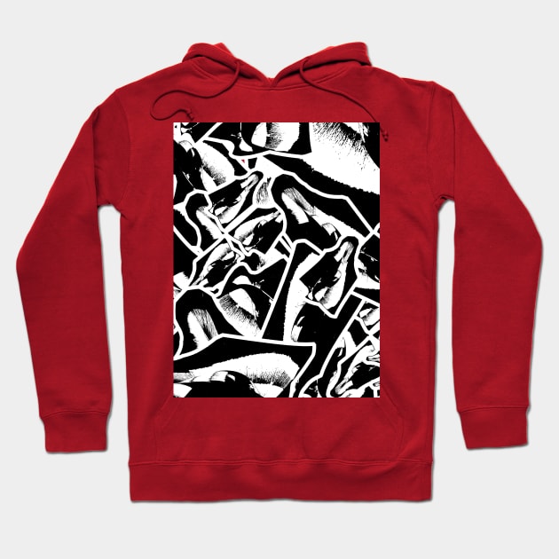 Lost in the middle of nowhere abstract art black and white Hoodie by POPPIN UP 